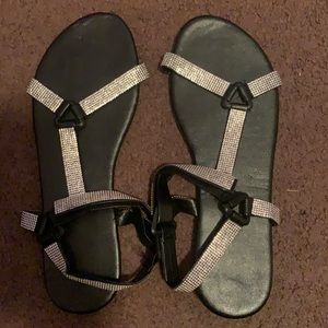 Lovely Casual Sequined Black Sandals